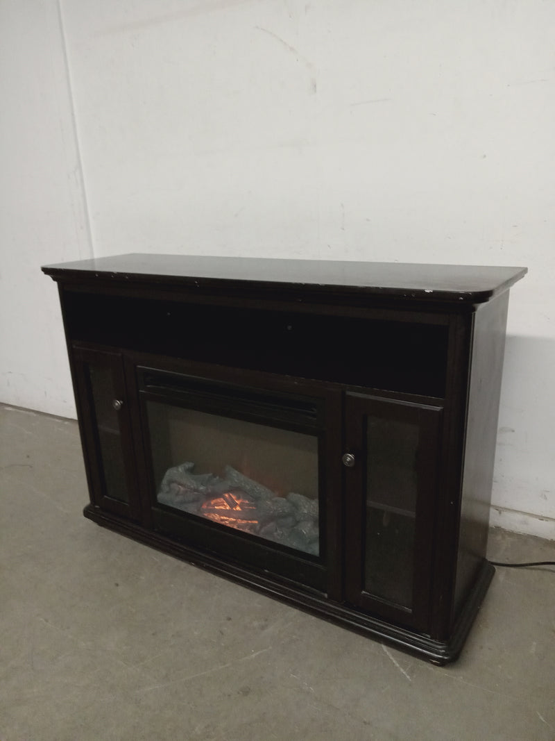 49.5"W Electric Fireplace with Dark Brown Mantel