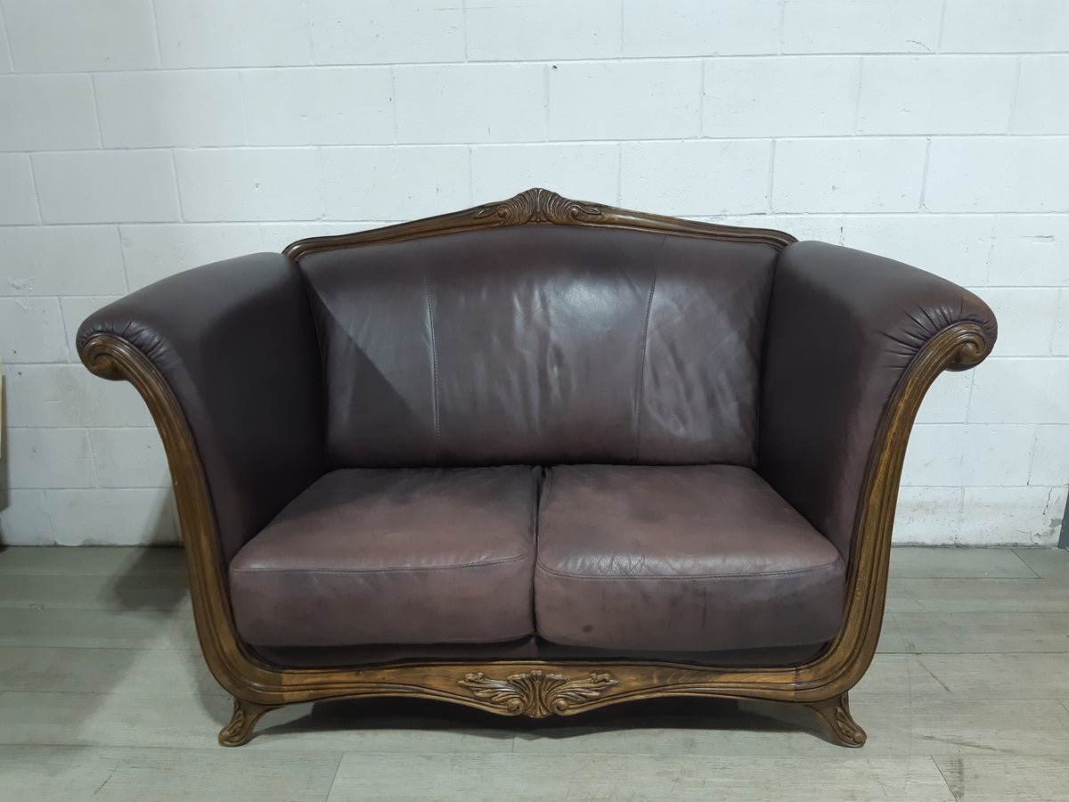 Faux Leather Loveseat