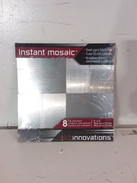 Self-Adhesive Wall Tiles - 3in x6in - Brushed Stainless -8/Pack