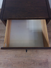 Dark Brown Nightstand With Casters