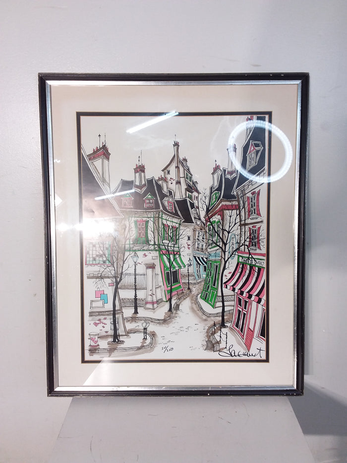 Jaquest French Village Framed Lithograph