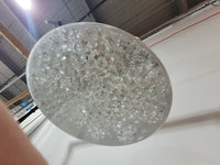 CHROME, CRYSTAL AND SILVER FLUSH MOUNT LIGHT