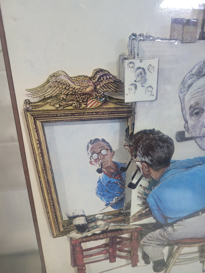 NORMAN ROCKWELl SELF PORTRAIT SHADOW BOX IN 3D