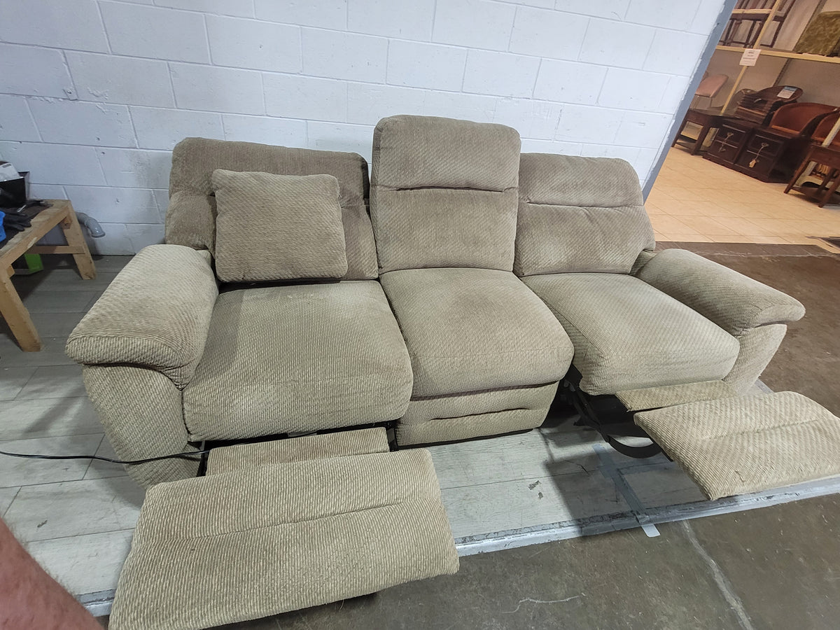 TAUPE 3 SEATER RECLINING COUCH