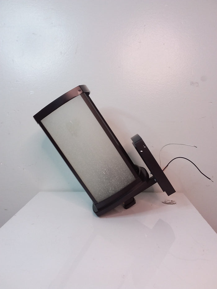 1-Light Wall Sconce in Black With Frosted Glass Shade