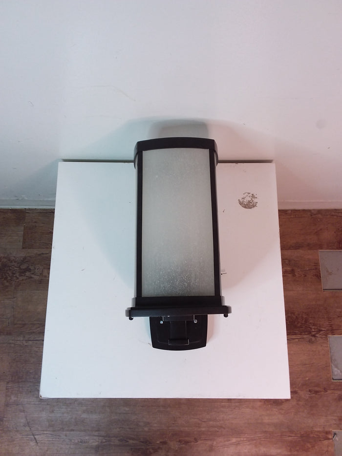 1-Light Wall Sconce in Black With Frosted Glass Shade