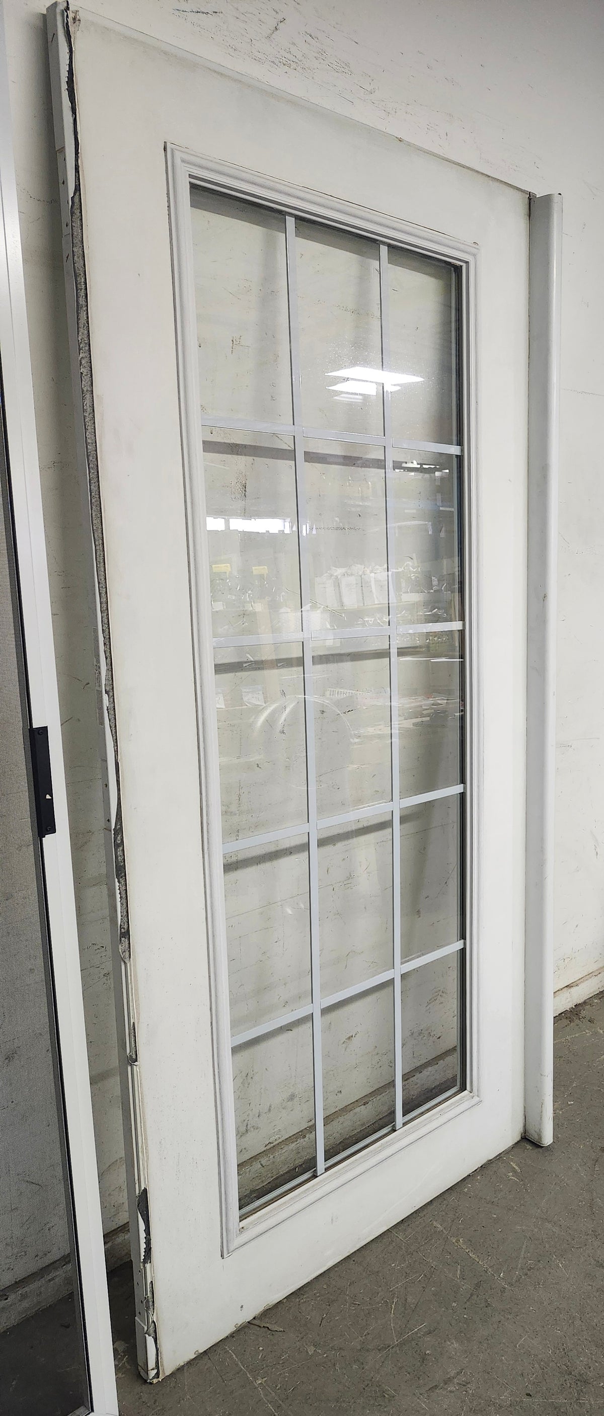 76.5" W White French Door And Screen Door