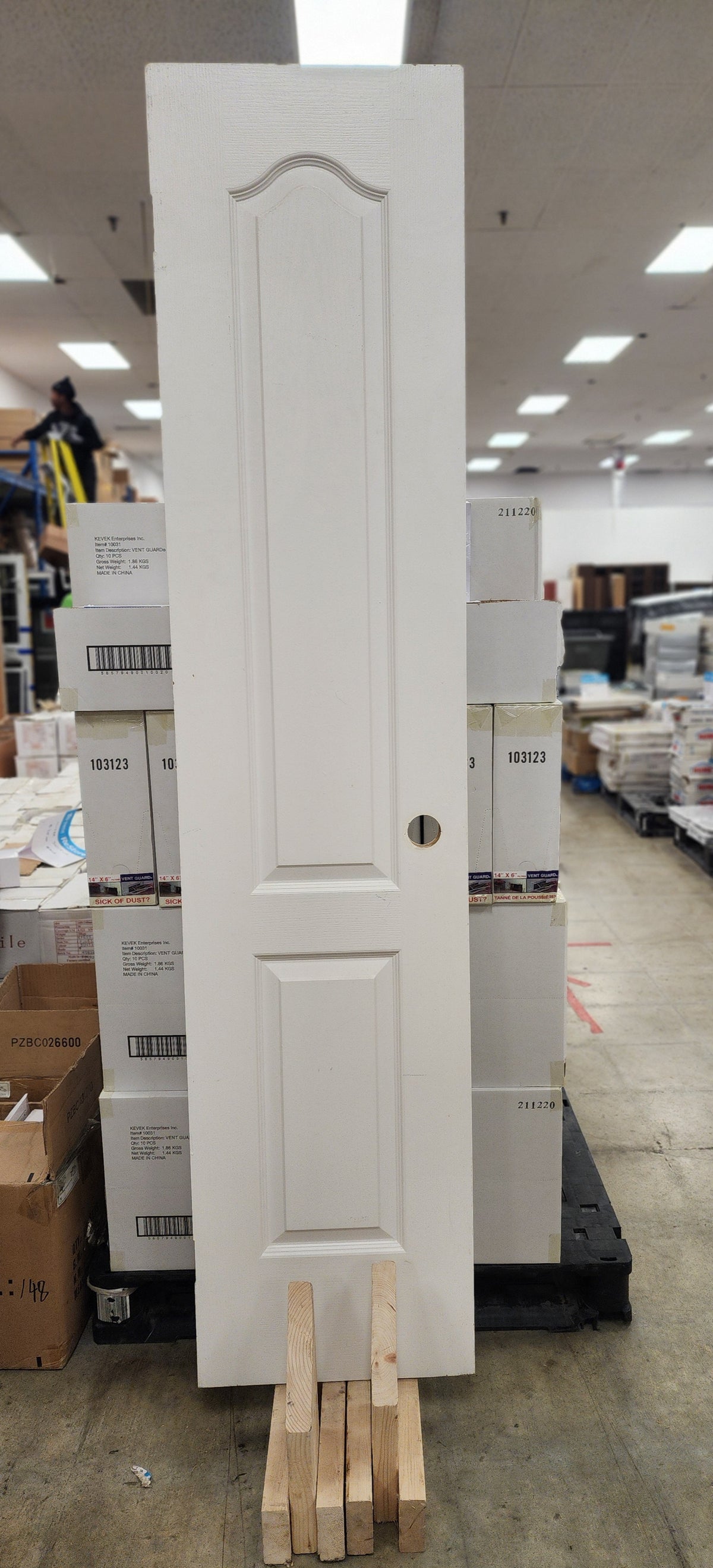 18" x 80" 2 Panel White Wooden Door