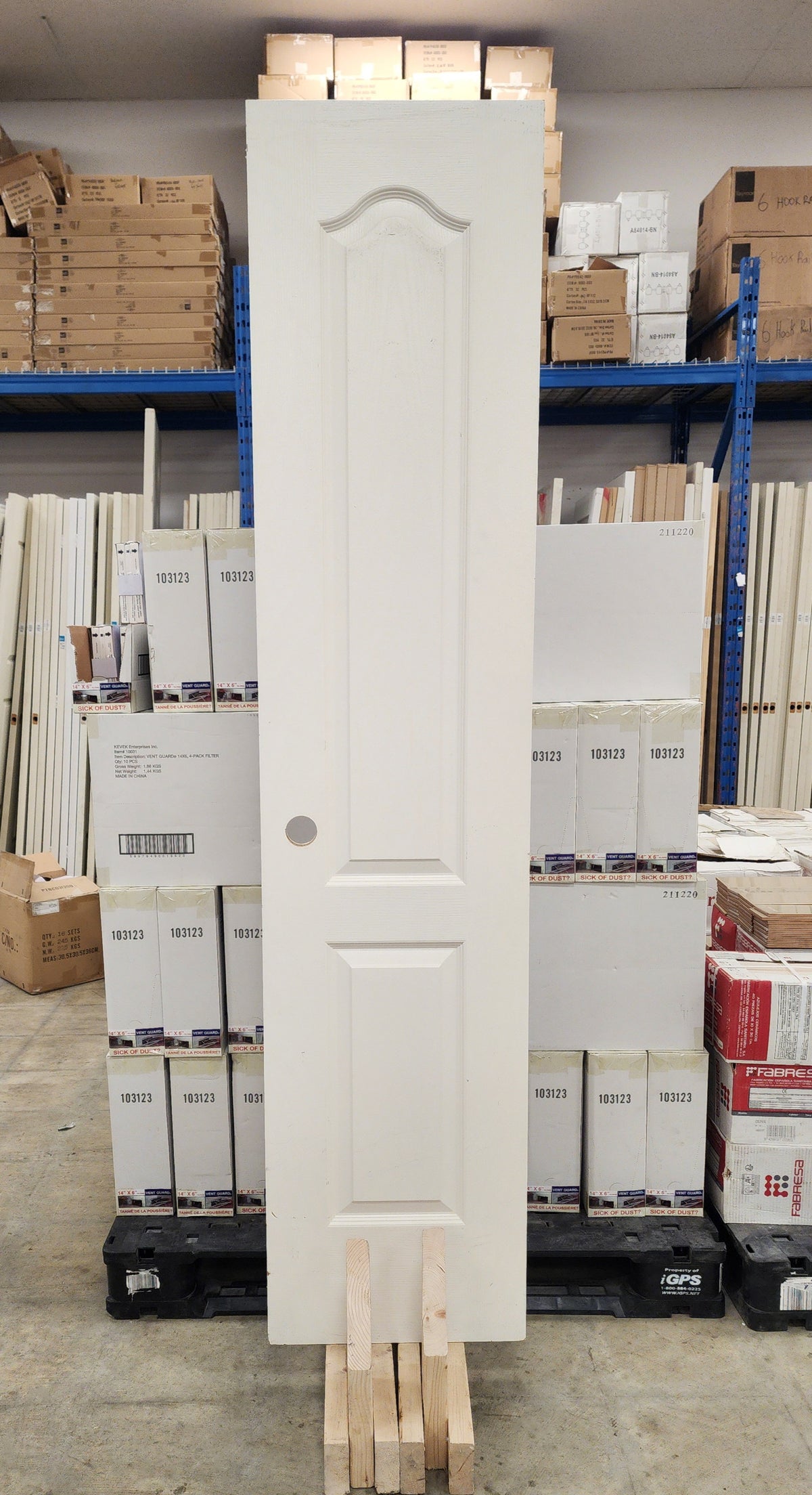 18" x 80" 2 Panel White Wooden Door