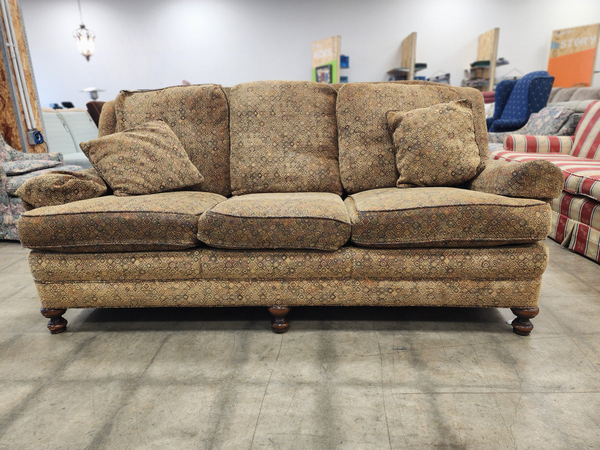 3 Seater Upholstered Sofa in Medium Brown