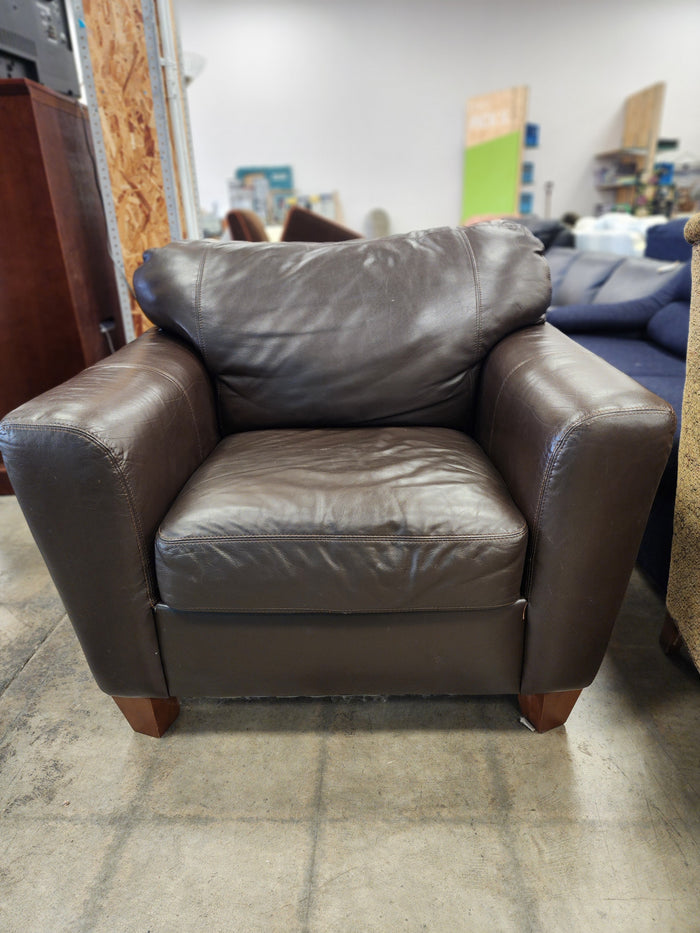 Chocolate Brown Leather Armchair