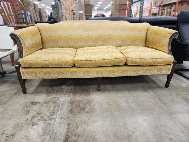 3 Seater Sofa with Orange Zig-Zag Pattern