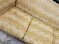 3 Seater Sofa with Orange Zig-Zag Pattern