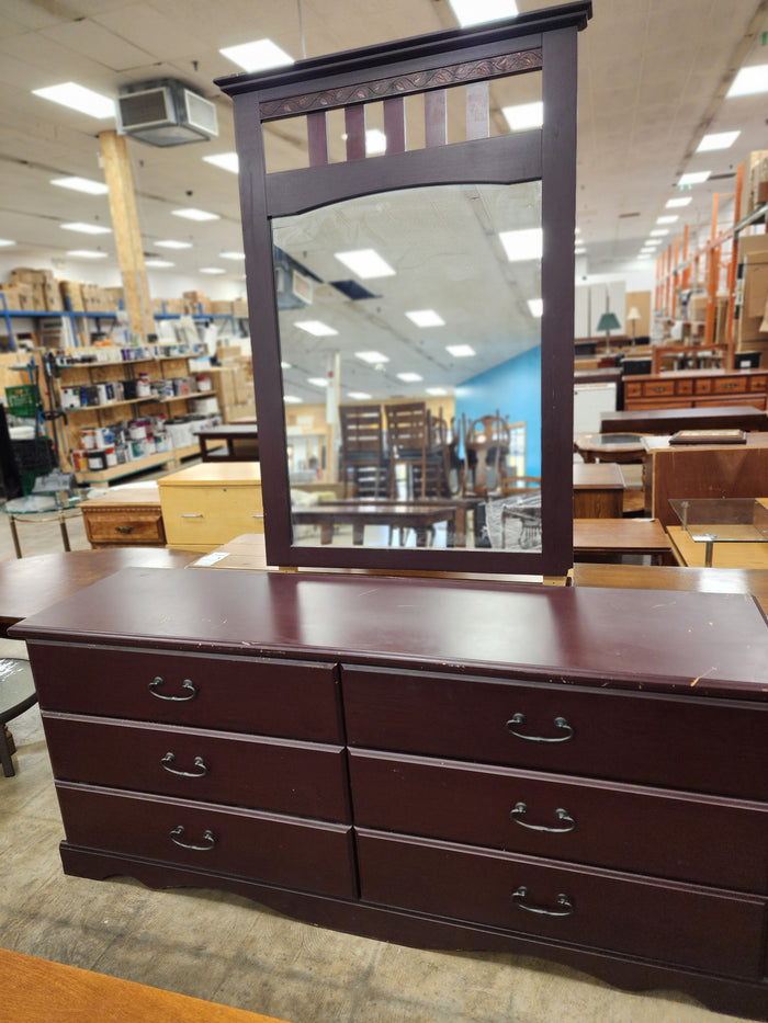 Dark Mahogany Dresser with Mirror