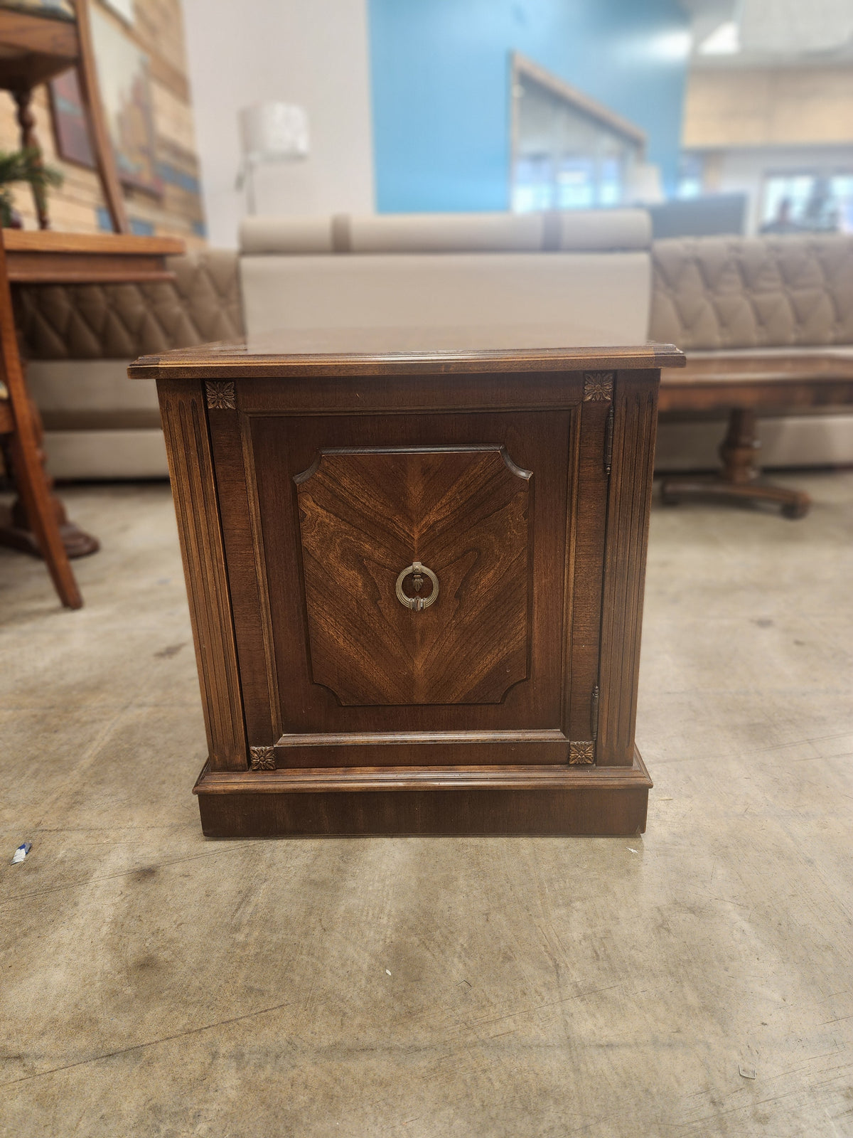 Dark Walnut Cabinet End Table