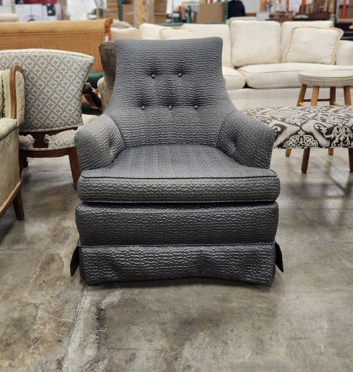 Silver Grey Upholstered Lounge Chair