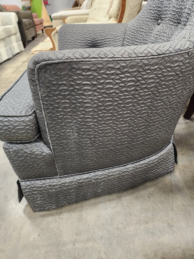 Silver Grey Upholstered Lounge Chair