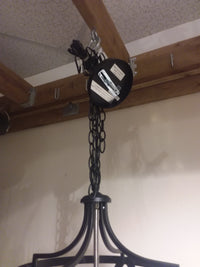 3 Bulb Black & Chrome Chandelier