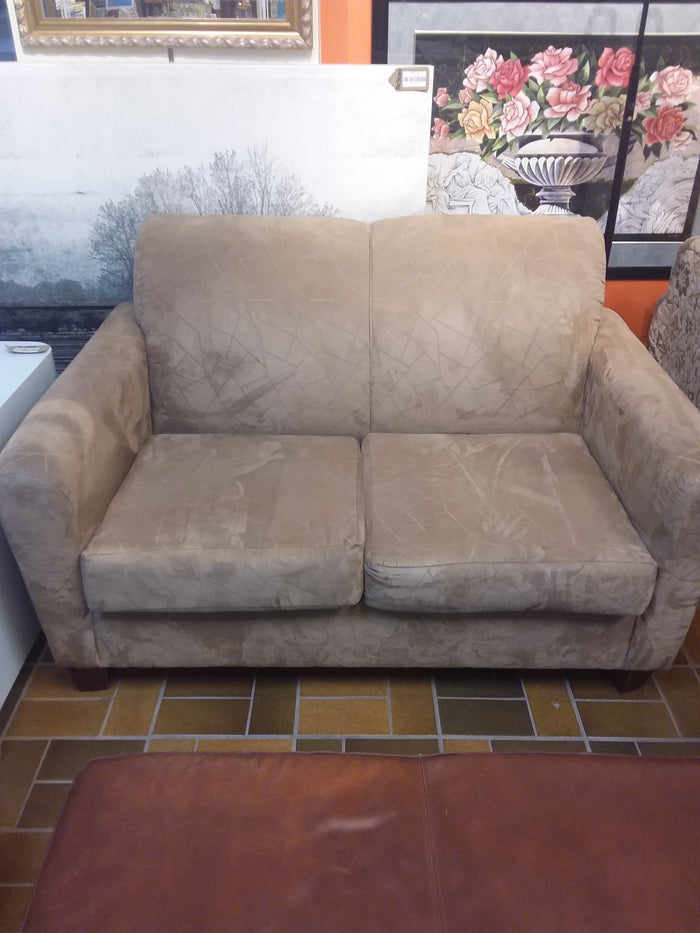 Brown Upholstered Loveseat Sofa