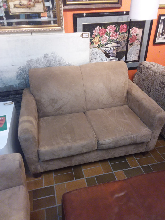 Brown Upholstered Loveseat Sofa