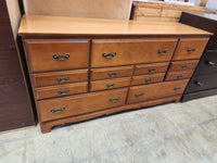 Vintage 8 Drawer Wood Dresser