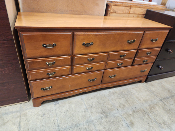 Vintage 8 Drawer Wood Dresser