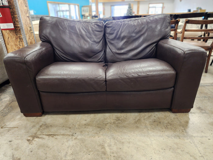 Dark Brown Leather 2 Seater Sofa