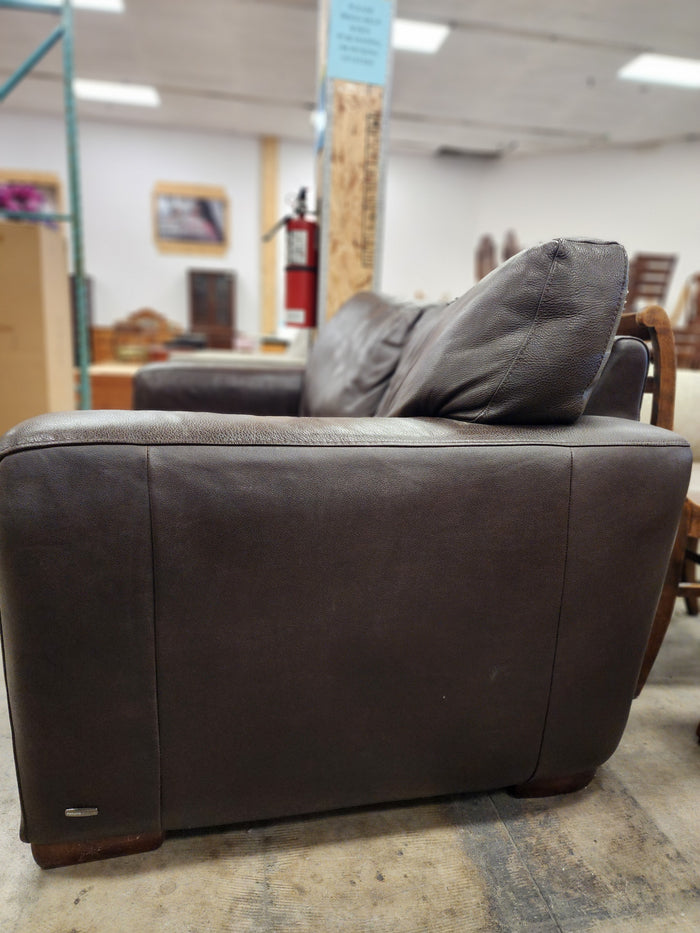 Dark Brown Leather 2 Seater Sofa