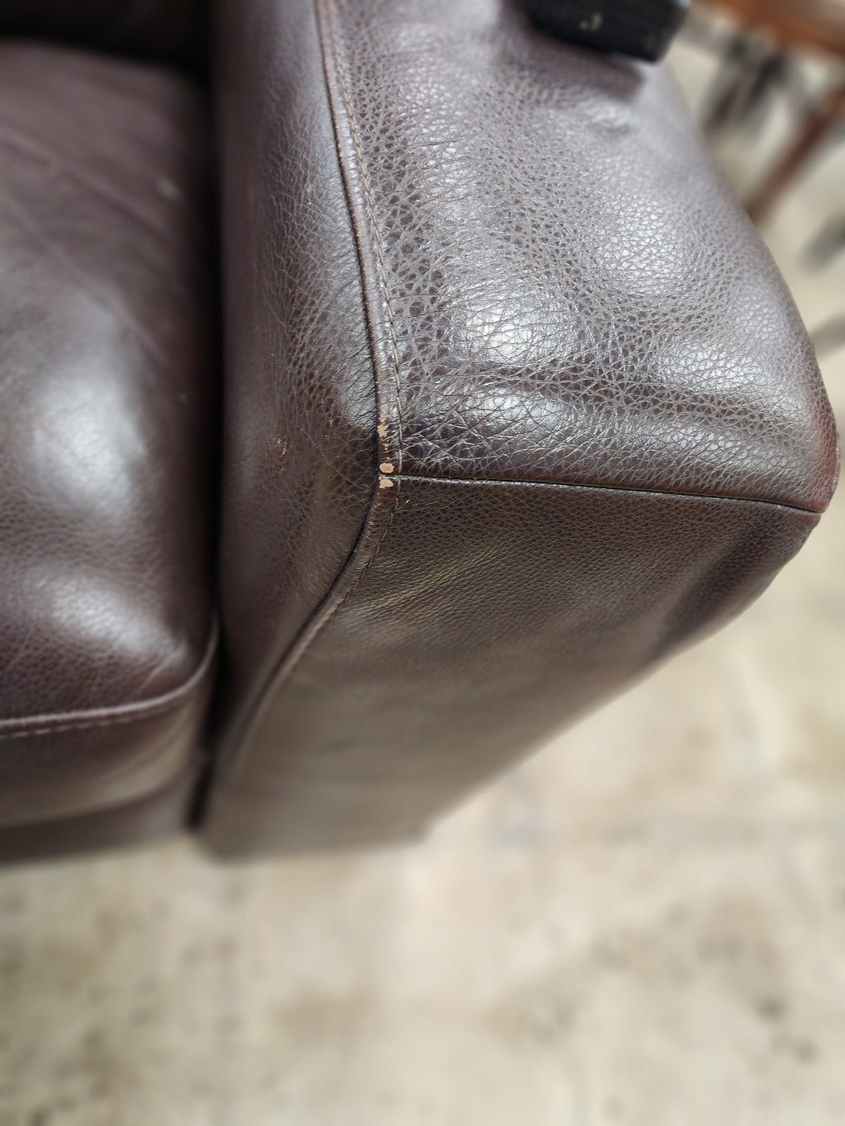 Dark Brown Leather 2 Seater Sofa