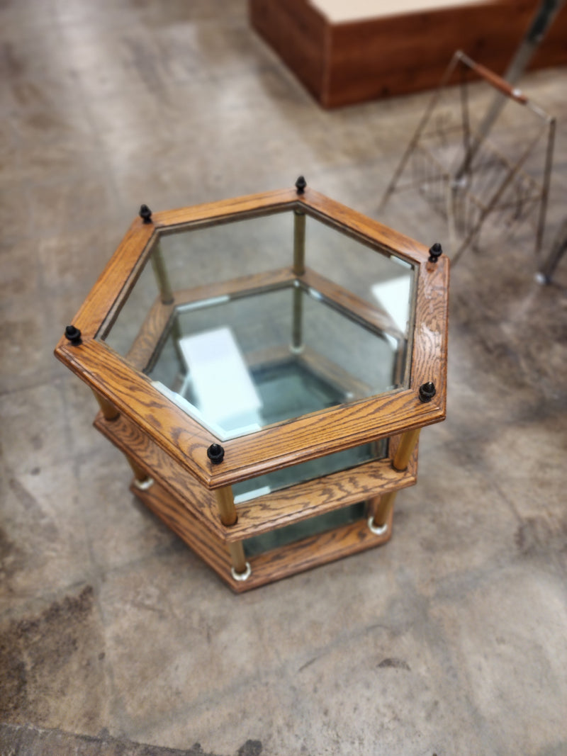 Vintage Hexagonal 3 Tiered Side Table