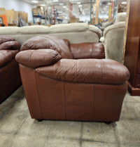 Brown Faux Leather Armchair