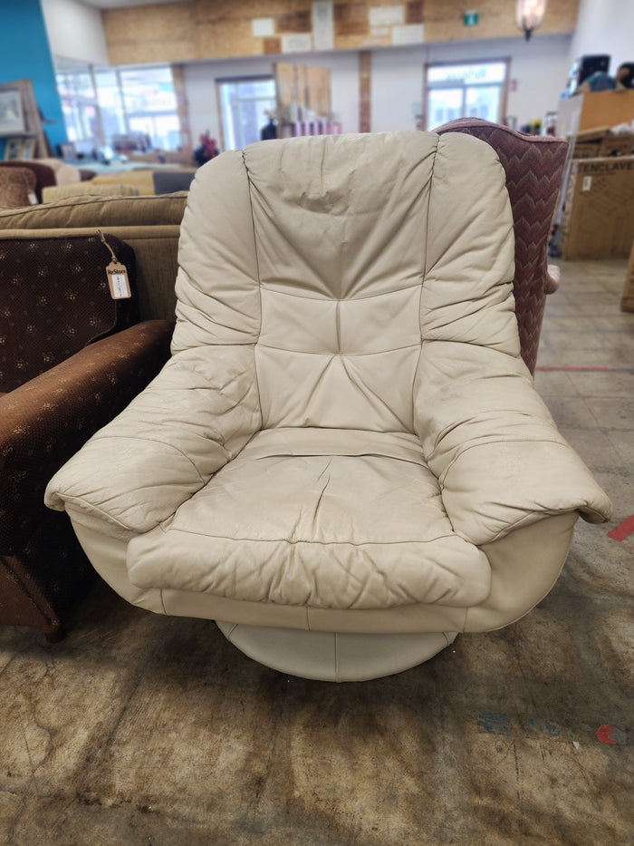 Light Beige Swivel Lounge Chair