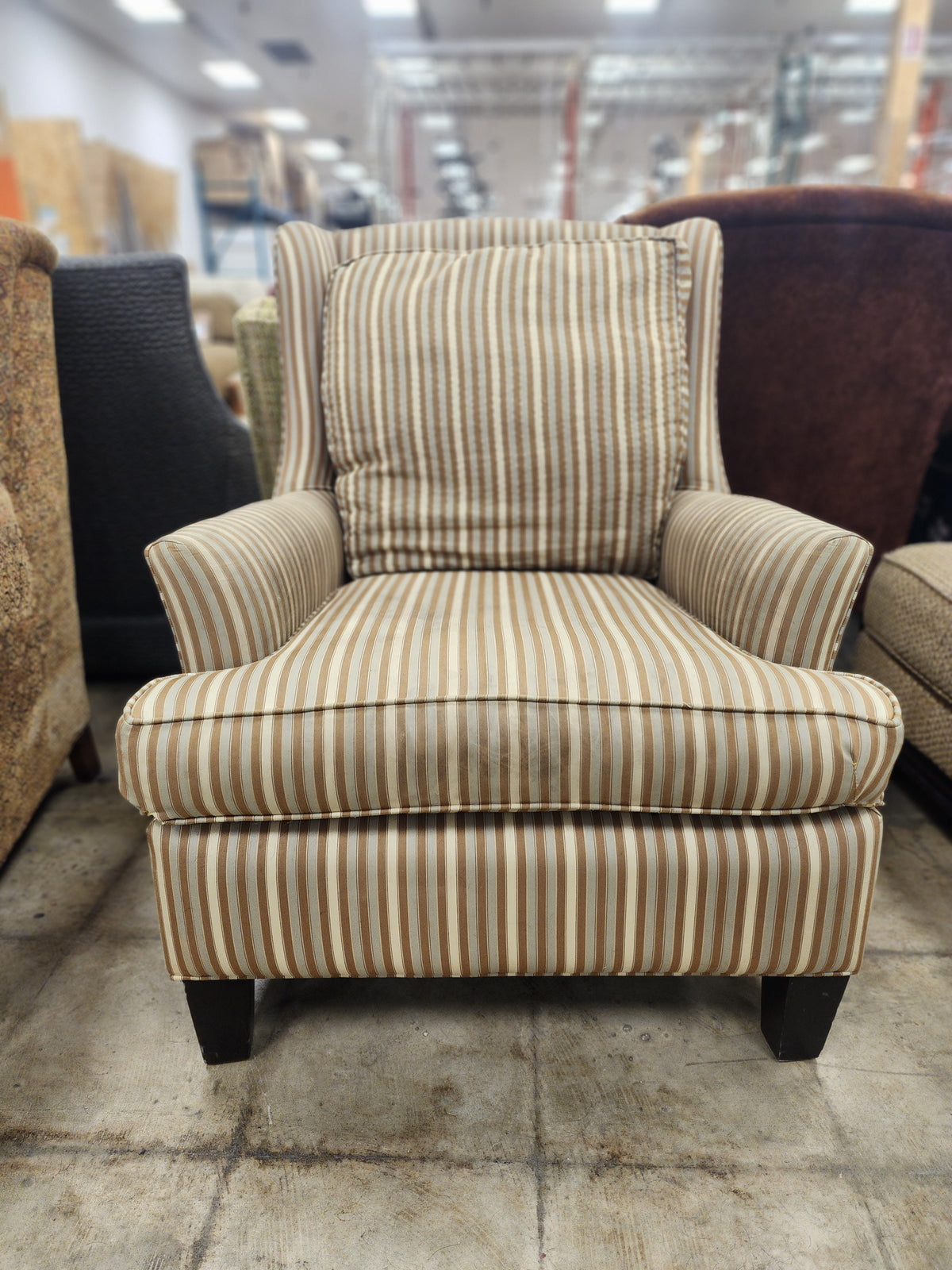 Striped Brown Armchair