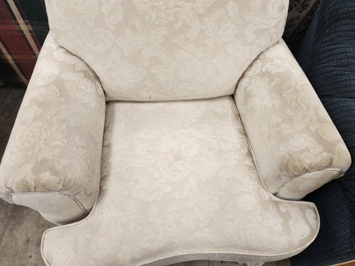 Light Beige Floral Armchair