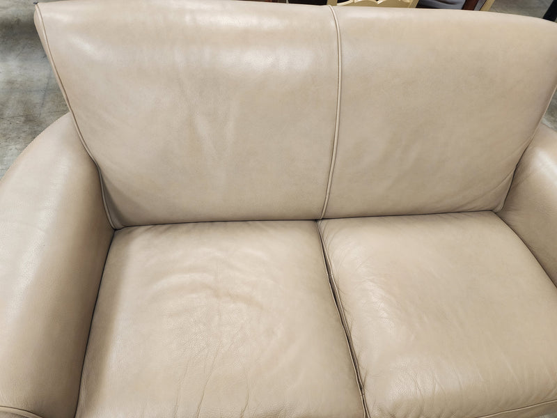 Light Brown Leather Loveseat