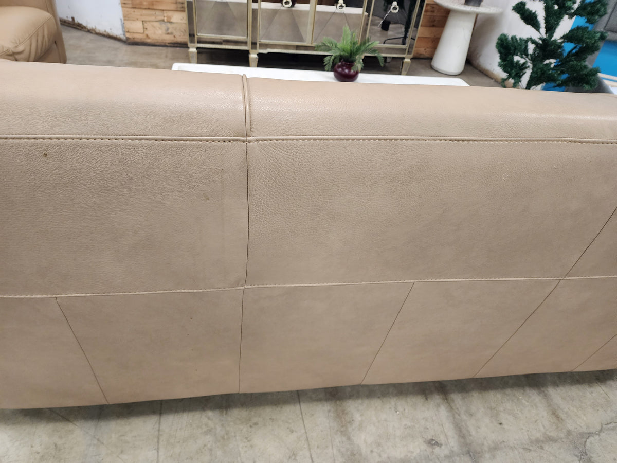 Light Brown Leather 3 Seater Sofa