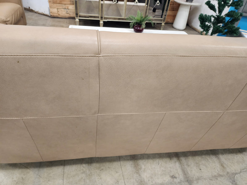 Light Brown Leather 3 Seater Sofa