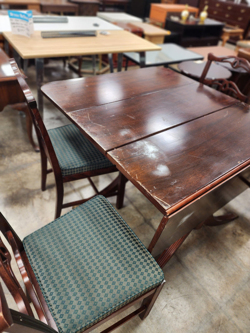 Dark Wood Extendable Dining Set