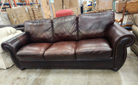 Dark Brown Leather 3 Seater Sofa