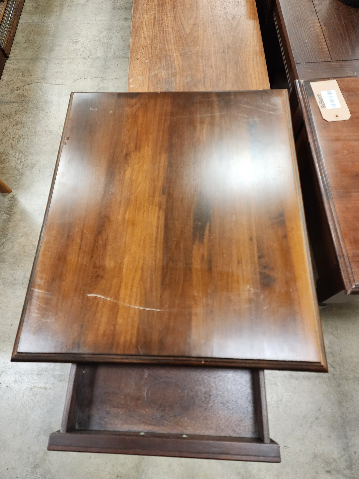 Vintage Dark Walnut Side Table