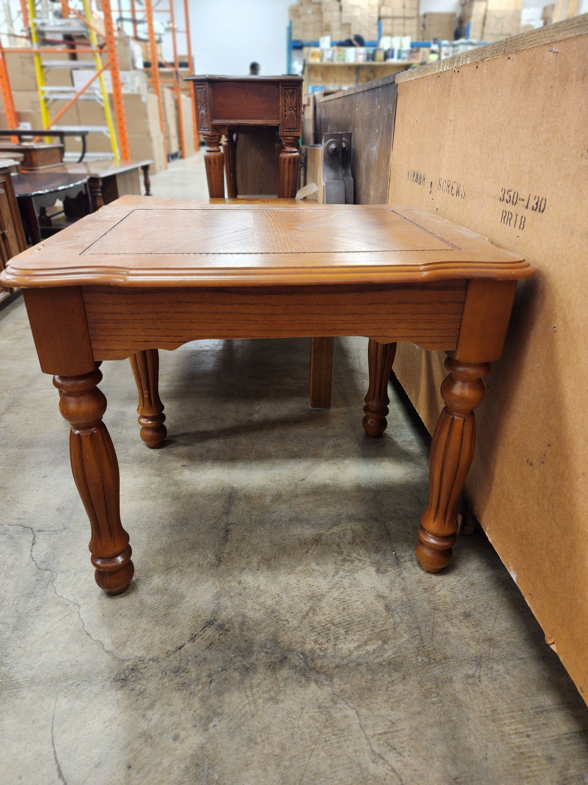 Dark Wood Carved Side Table