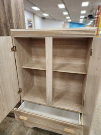 Light Oak 2 Door Wardrobe w/ 2 Drawers