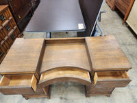 Antique Dark Wooden Desk w/ 7 Drawers