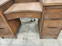 Antique Dark Wooden Desk w/ 7 Drawers