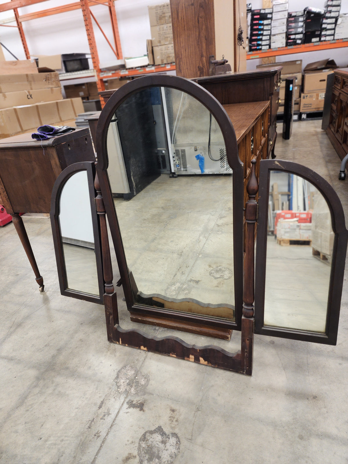 Antique Vanity With Mirror