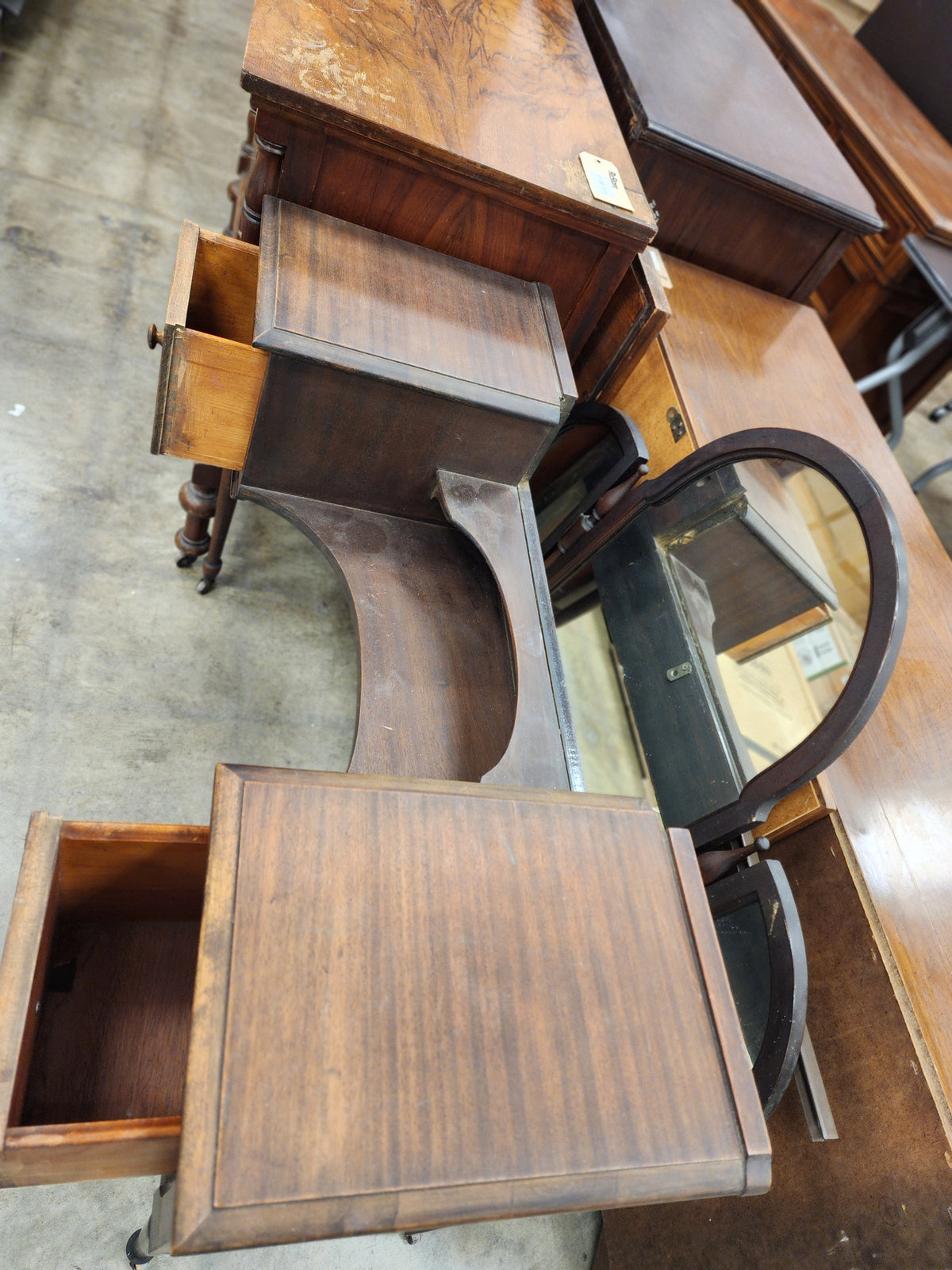 Antique Vanity With Mirror