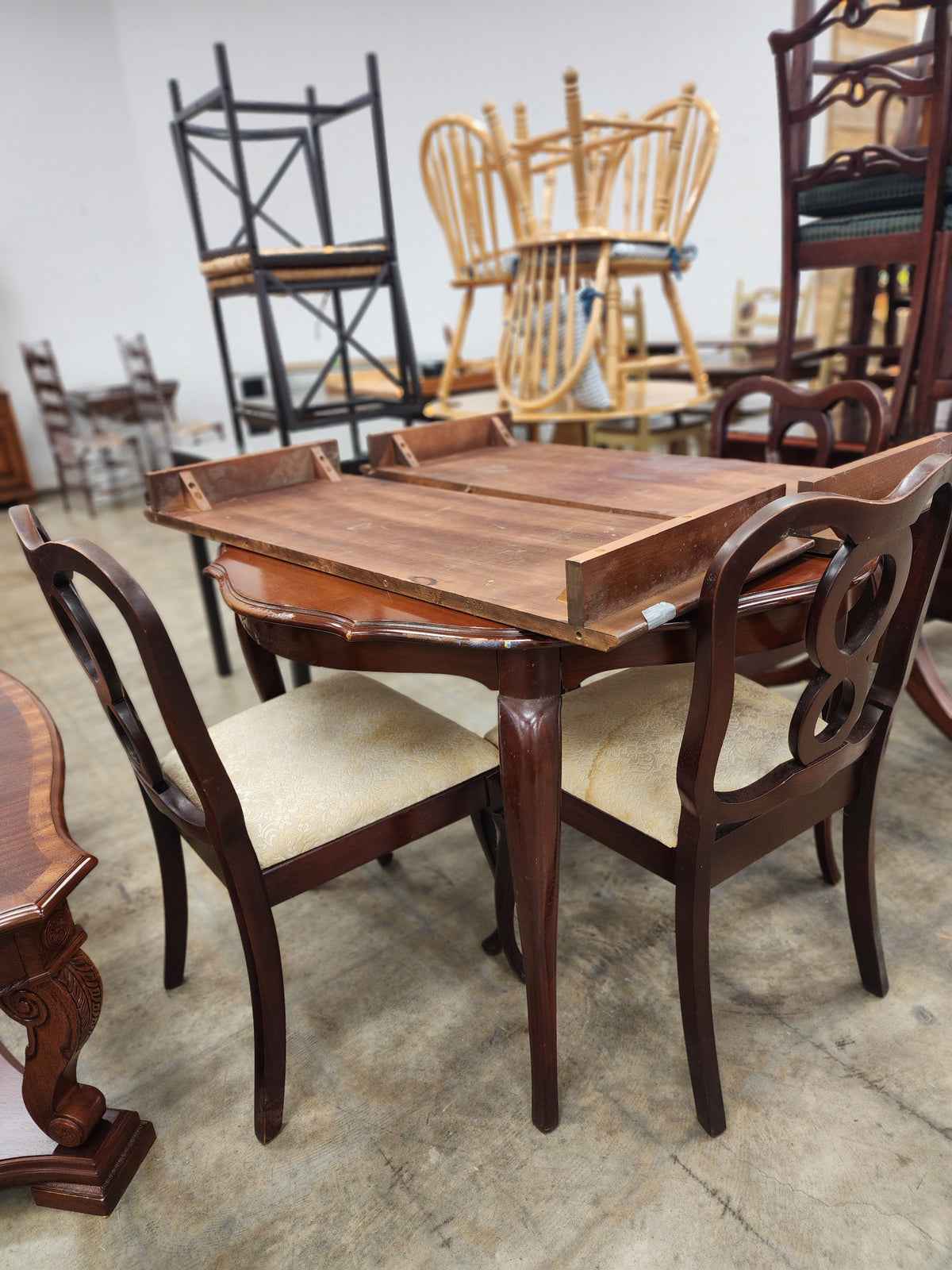 Wooden Dining Table w/ 3 Chairs