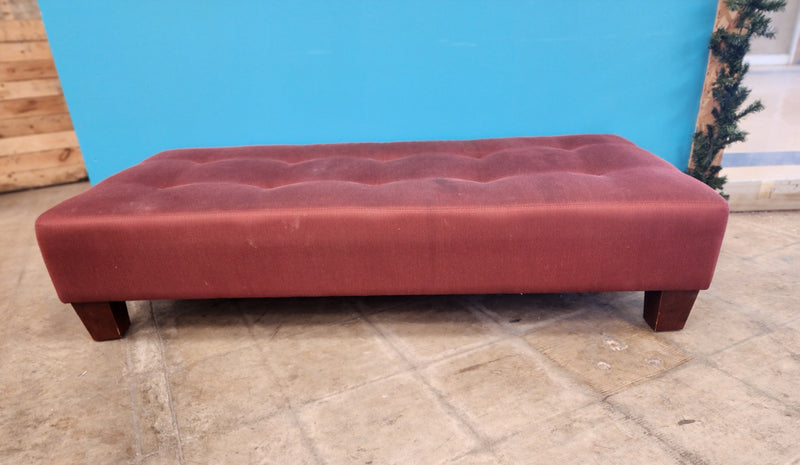 Dark Red Tufted Bench