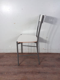 White & Grey Metal Dining Chair