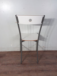 White & Grey Metal Dining Chair